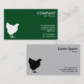 Hen Symbol - Wit op Donkergroen 02481c Visitekaartje (Voorkant / Achterkant)
