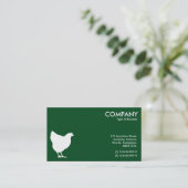 Hen Symbol - Wit op Donkergroen 02481c Visitekaartje (Staand voorkant)