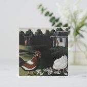 Hen with her Chicks in a Rural Farmyard Landscape Kaart (Staand voorkant)