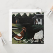 Hen with her Chicks in a Rural Farmyard Landscape Kaart (Voorkant / Achterkant in situ)