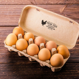 Hen Wreater Free Range Fresh Eggs Boerderij Name Rubberstempel