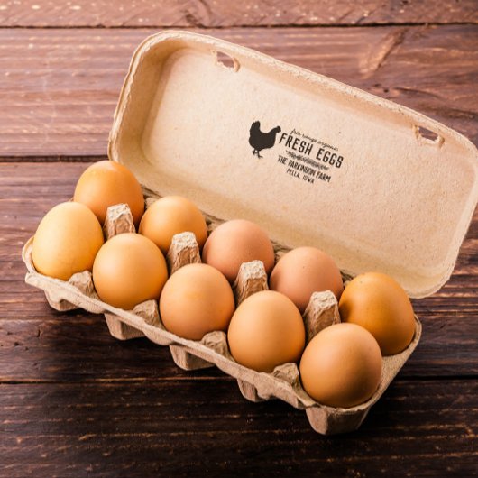 Hen Wreater Free Range Fresh Eggs Boerderij Name Rubberstempel