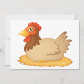 Hen zittend op Nest Schattige Boerderij Animal Kaart (Voorkant)