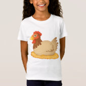 Hen zittend op Nest Schattige Boerderij Animal T-shirt (Voorkant)