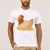 Hen zittend op Nest Schattige Boerderij Animal T-shirt (Voorkant)