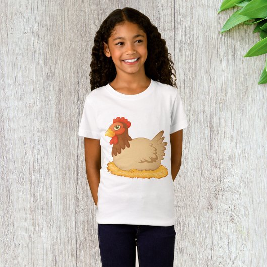 Hen zittend op Nest Schattige Boerderij Animal T-shirt