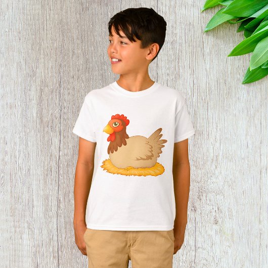 Hen zittend op Nest Schattige Boerderij Animal T-shirt