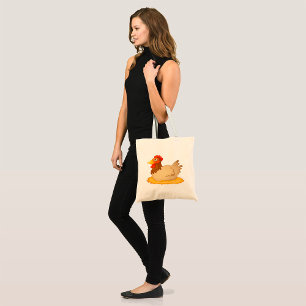 Hen zittend op Nest Schattige Boerderij Animal Tote Bag