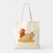 Hen zittend op Nest Schattige Boerderij Animal Tote Bag (Achterkant)