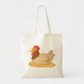Hen zittend op Nest Schattige Boerderij Animal Tote Bag (Voorkant)