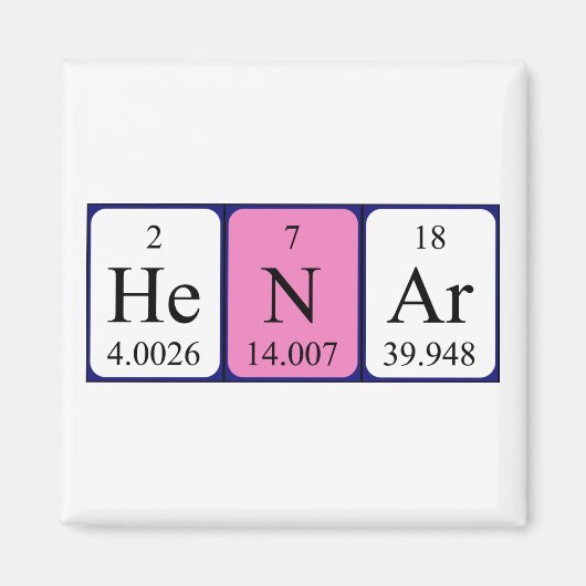 Henar periodieke table name magnet (Voorkant)