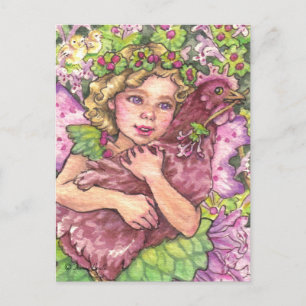 Henbit Fairy knugging Briefkaart kipkip