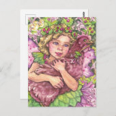 Henbit Fairy knugging Briefkaart kipkip (Voorkant / Achterkant)