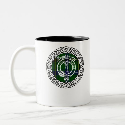 Henderson achternaam Scottish Clan tartancrest Tweekleurige Koffiemok (Links)