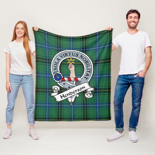 Henderson Ancient Clan Badge Tartan Pset Fleece Deken (In situ)