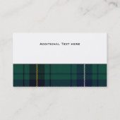 Henderson Blauwgroen Tartan Pset Aangepast Visitekaartje (Achterkant)