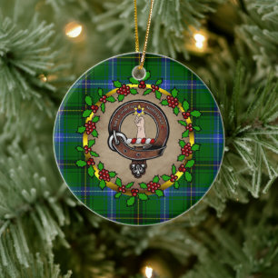 Henderson Clan Badge & Tartan Persoonlijke mas Keramisch Ornament