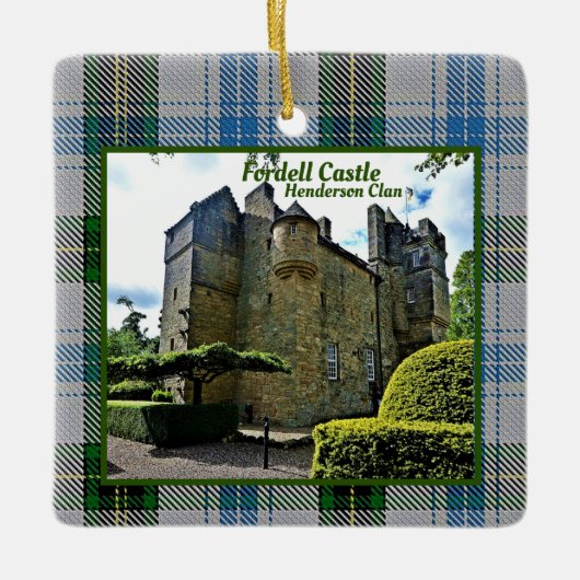 Henderson Clan Fordell Castle Tartan Kerstmis Keramisch Ornament (Voorkant)