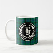 Henderson Clan Green en Blue Tartan Monogram Koffiemok (Links)