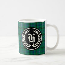 Henderson Clan Green en Blue Tartan Monogram