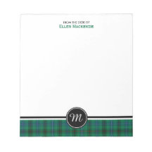 Henderson Clan Green en Blue Tartan Monogram