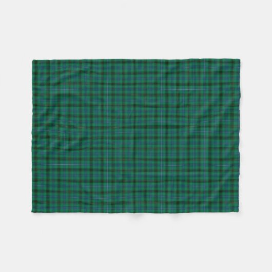 Henderson Clan Helder Groen en Blauw Tartan Fleece Deken (Voorkant (Horizontaal))