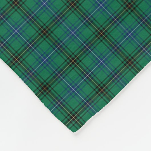 Henderson Clan Helder Groen en Blauw Tartan Fleece Deken (Hoek)