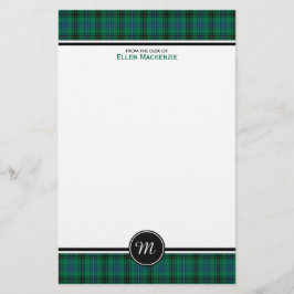 Henderson Clan Tartan groen en blauw monogram Briefpapier