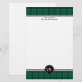 Henderson Clan Tartan groen en blauw monogram Briefpapier (Voorkant / Achterkant)