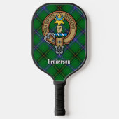 Henderson-clanwapen over tartan pickleball paddle (Voorkant)