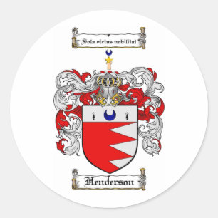 HENDERSON FAMILIY CREST - HENDERSON COAT OF ARMS RONDE STICKER
