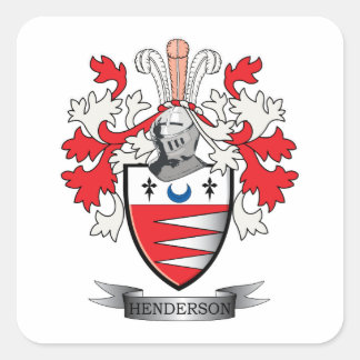 Henderson Family Crest Coat of Arms Vierkante Sticker