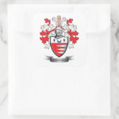 Henderson Family Crest Coat. Vierkante Sticker (Tas)