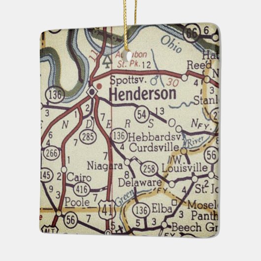 Henderson KY  Map Keramisch Ornament (Links)