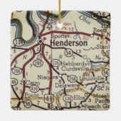 Henderson KY  Map Keramisch Ornament (Achterkant)