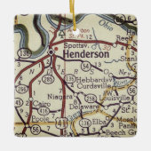 Henderson KY  Map Keramisch Ornament (Voorkant)