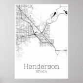 Henderson Map - Nevada - City Map Poster (Voorkant)