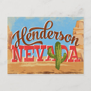 Henderson Nevada Cartoon Desert Vintage Travel Briefkaart