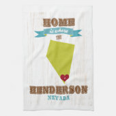 Henderson, Nevada-kaart - thuis is het hart daar Theedoek (Verticaal)