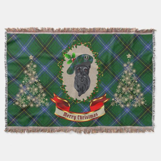 Henderson Scottie Dog Kerstmis Throw Blanket Deken (Voorkant)