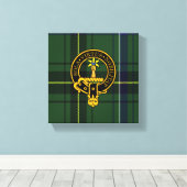 Henderson Scottish Crest en Tartan Canvas print (Insitu (Houten vloer))