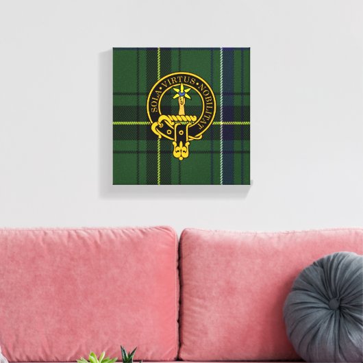 Henderson Scottish Crest en Tartan Canvas print (Insitu (Woonkamer))