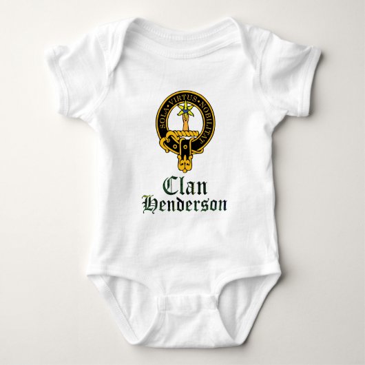 Henderson scottish crest en tartan clan name romper (Voorkant)