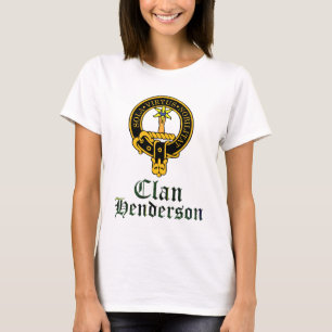 Henderson scottish crest en tartan clan name t-shirt