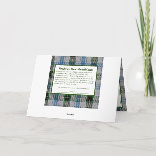 Henderson Tartan Fordell Castle Foto Kaart (Achterkant)
