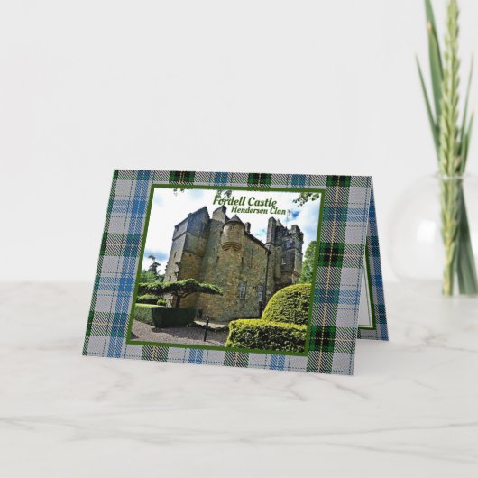 Henderson Tartan Fordell Castle Foto Kaart (Voorkant)