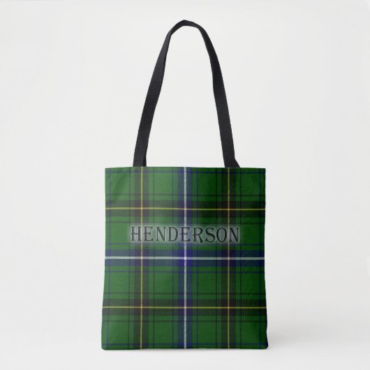 Henderson Tartan met Achternaam Tote Bag (Voorkant)