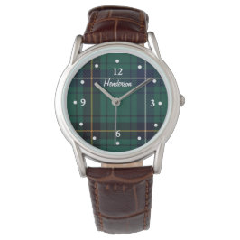 Henderson Tartan Plaid Gezicht Custom Watch Horloge