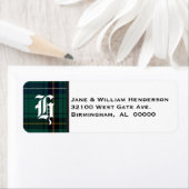 Henderson Tartan Plaid Monogram Adresetiketten Etiket (Insitu)