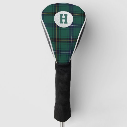 Henderson Tartan Plaid Monogrammed Driver Hoesje Golfheadcover (Voorkant)